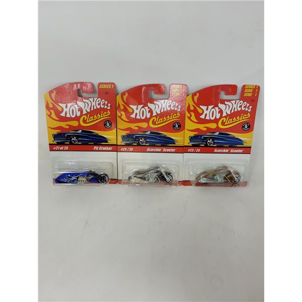 Hot Wheels Classics "Pit Cruiser" & 2 "Scorchin' Scooter's"