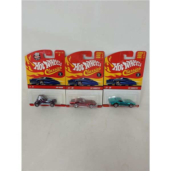 Hot Wheels Classics "Red Baron" & 2 " '69 Corvettes "