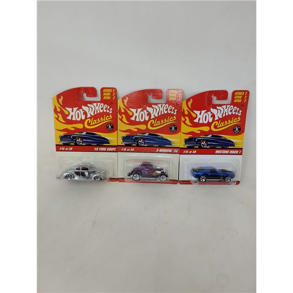 Hot Wheels Classics " '40 Ford Coupe ", "3-Window '34" & "Mustang Mach 1"