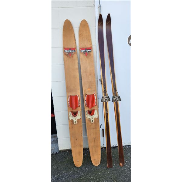 2 Vintage Pairs Of Skis