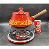 Image 1 : Vintage Red Ceramic Fondue Pot