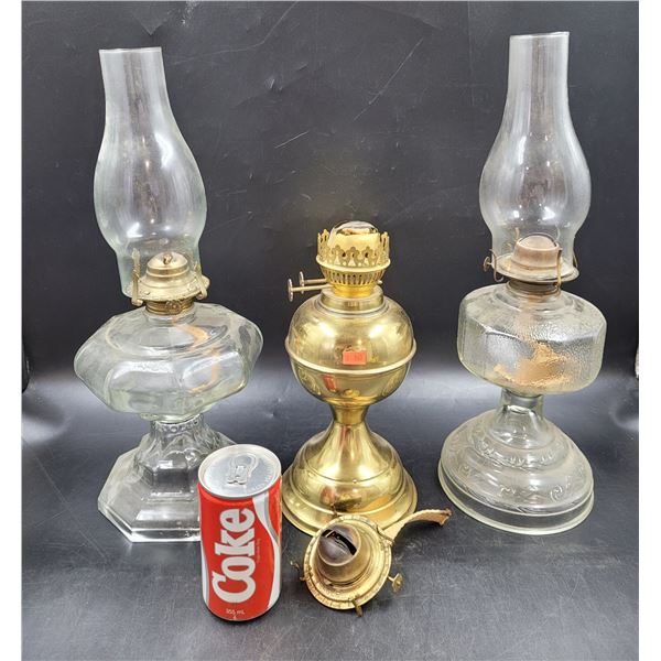 Glass/Brass Oil Lamps