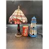 Image 1 : Stained Glass Lamp & Lighthouse Lamp