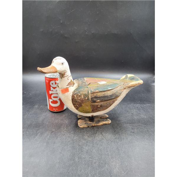 Wooden Carved Standing Duck Décor