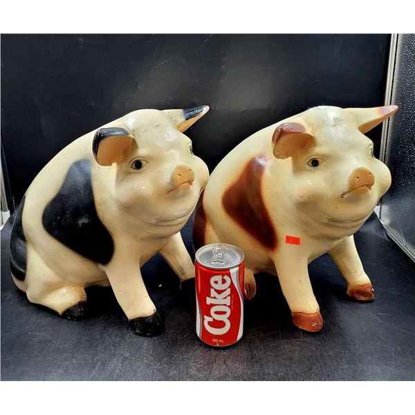 Pair Of Large Ceramic Pig Piggy Banks
