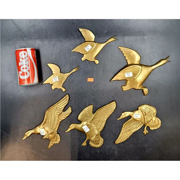 Brass In Flight Ducks Wall Hangers