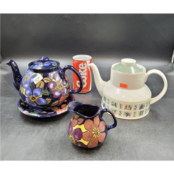 Antique Art Nouveau Teapot, Stand & Creamer Jacobean Royal Stanley Ware