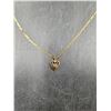 Image 2 : 10kt Italian Gold Figaro Chain 20" with Heart Pendant