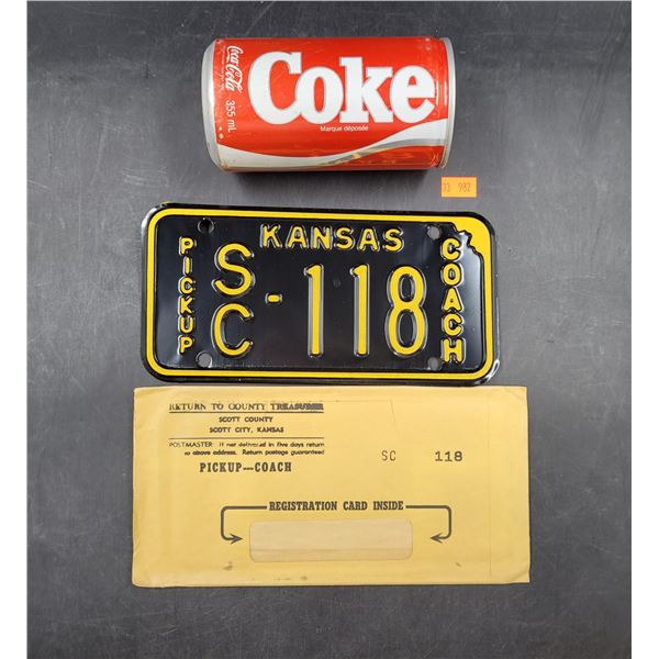 1968 Kansas Coach Pickup License Plate