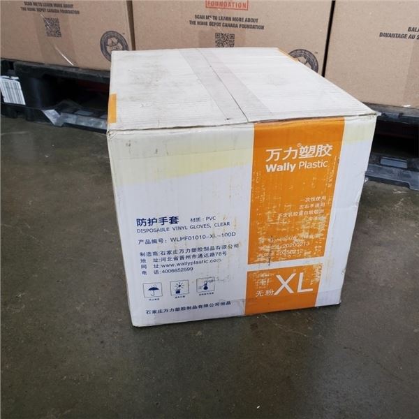 DISPOSABLE VINYL GLOVES, SIZE XL
