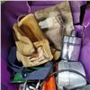 Image 2 : LARGE TOTE OF ASSORTED TOOLS AND COLEMAN LANTERNS
