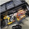 Image 3 : PLASTIC TOOL BOX, ASSORTED HAND TOOLS AND JIGSAW