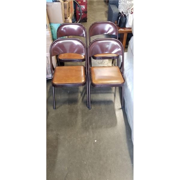 SET OF 4 METAL FOLDING CHAIRS