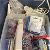 Image 2 : TOTE OF ASSORTED PARTS LIGHTING AND ELECTRICAL
