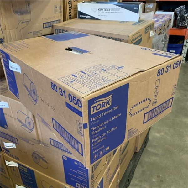 CASE OF TORK HAND TOWEL ROLLS, 6 ROLLS, 1000FT EACH, 8 INCH WIDE