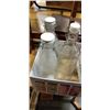 Image 2 : BOX OF GLASS BOTTLES, SMALL SLOT MACHINE AND WOODEN RACK