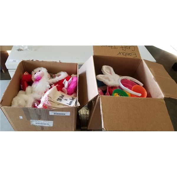 2 BOXES OF CRAFTING ITEMS EASTER AND VALENTINE