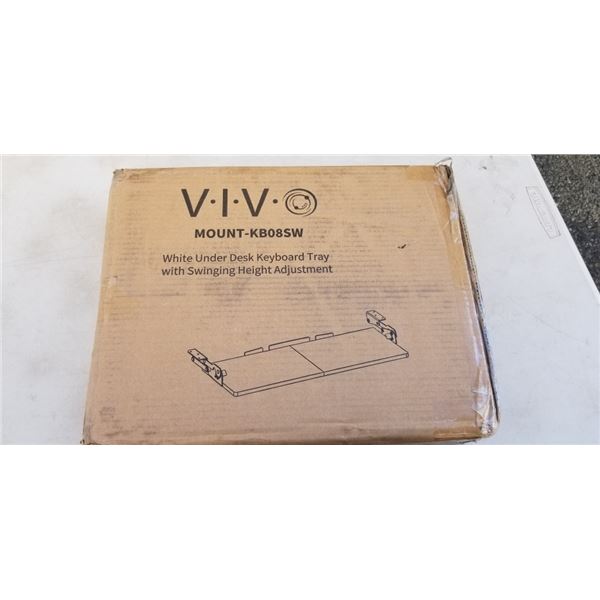 WHITE UNDER DESK KEYBOARD TRAY WITH SWINGING HEIGHT ADJUSTMENT