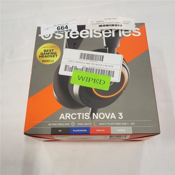 STEELSERIES ARCTIS NOVA 3 GAMING HEADSET - TESTED WORKING, RETAIL $129