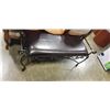 Image 1 : WROUGHT IRON LEATHER SEAT BENCH
