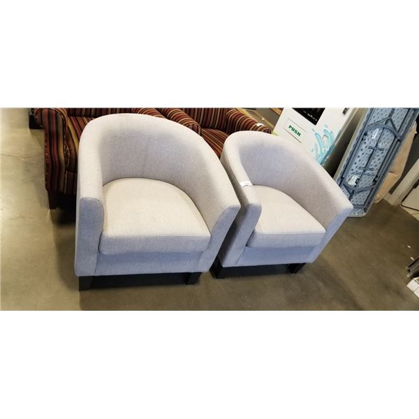 PAIR OF MODERN GREY TUB CHAIRS, IN GOOD CONDITION