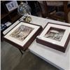 Image 1 : 2 VINTAGE 3D PICTURES AND BRASS LAMP