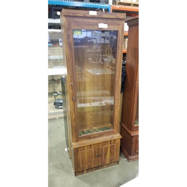 6FT GLASS DOOR GUN CABINET, 23 INCH WIDE, WITH KEY