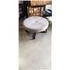 Image 1 : GREY MICROFIBER AND WOOD BASE OTTOMAN