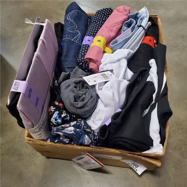 BOX OF VARIOUS NEW WOMENS CLOTHES