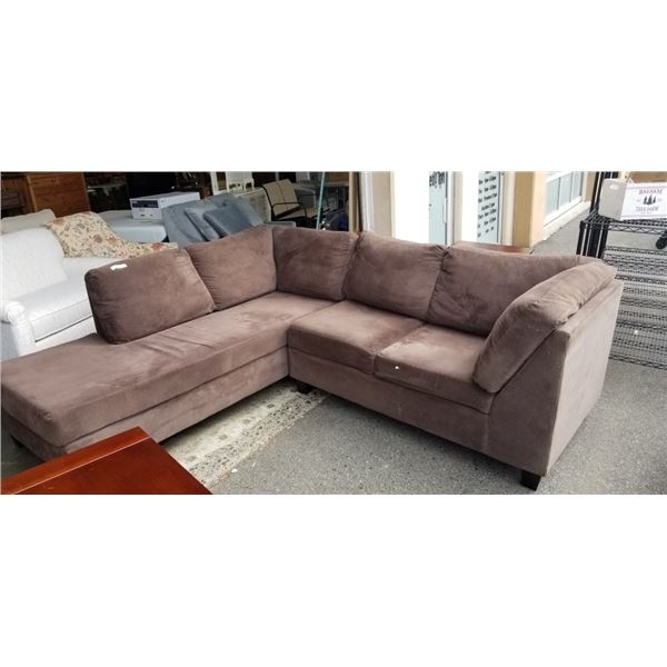 2 PIECE GREY FABRIC SECTIONAL