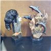 Image 1 : DOLPHIN AND BEAR WITH SALMON STATUES