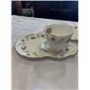 Image 2 : ROYAL ALBERT TRANQUILITY LUNCHEON SETS WITH CREAM AND SUGAR