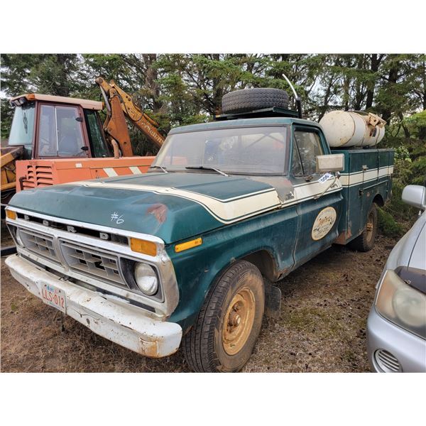 1977 Ford F350, 6 cyl, standard, on propane, running, SN. F37BCX86751