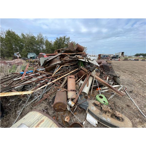 Large pile of scrap iron