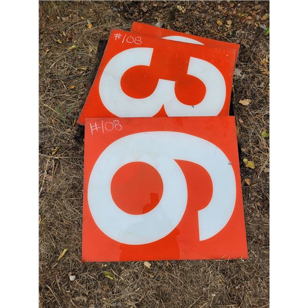 Numbers for display sign