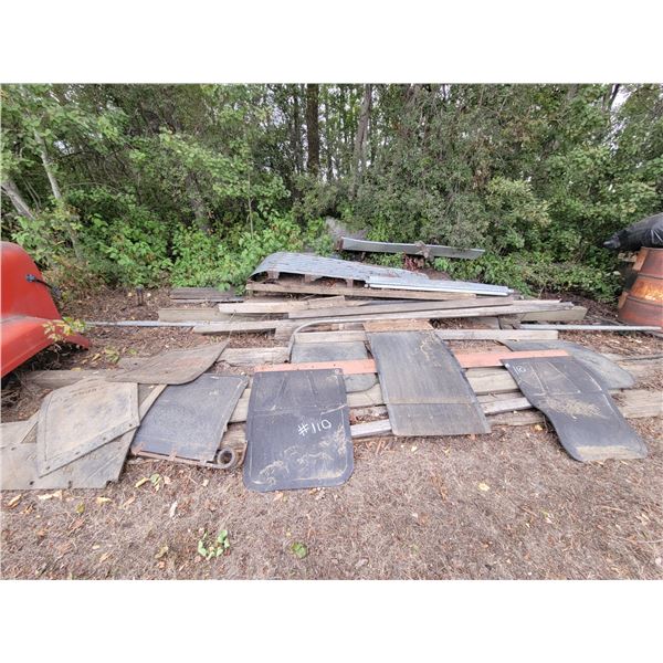 Lot of wood, mud flaps & misc.
