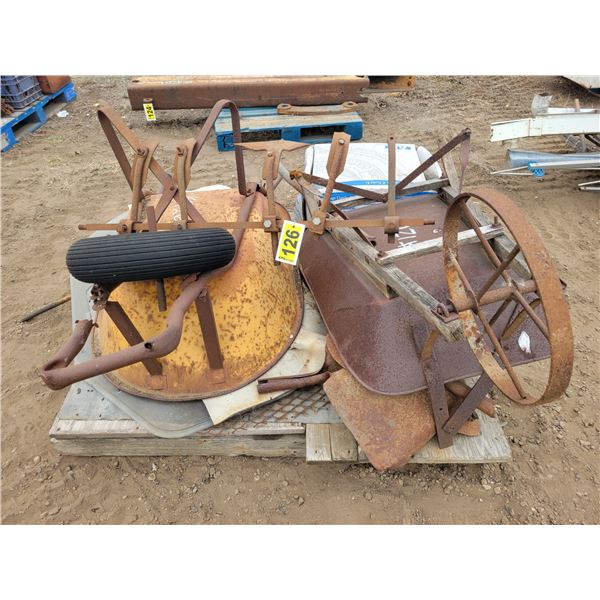 Pair of wheel barrows & misc.