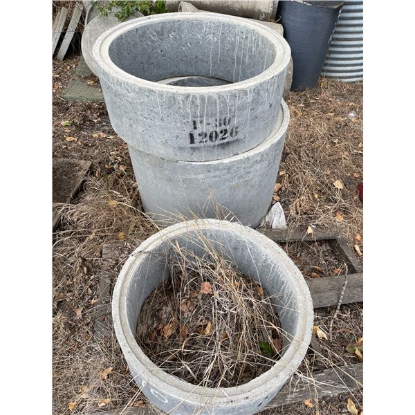 Concrete manhole, 1- 1 ft x 29 inch ID, 1- 2 ft x 29 inch ID, 1- 1 ft x 24 inch ID