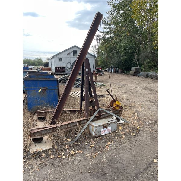 Crane/boom c/w cables & tool box