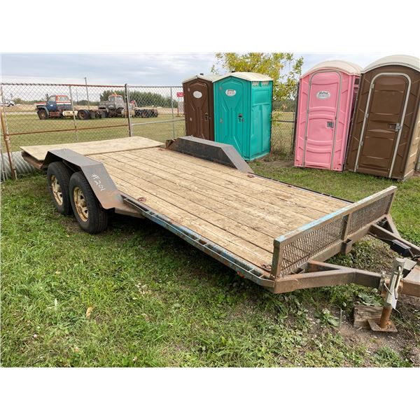 Pindle Hitch Tandem Axle, 18 ft flat deck trailer (no ramps) Serial not visible. Sold with Bill of S