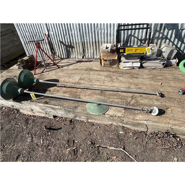 Pair of antique gas station porcelain lights