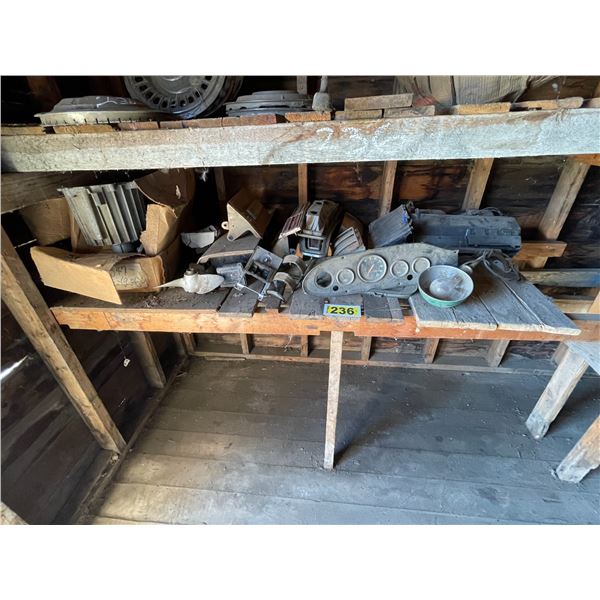 Hubcaps & misc. antique truck/car parts