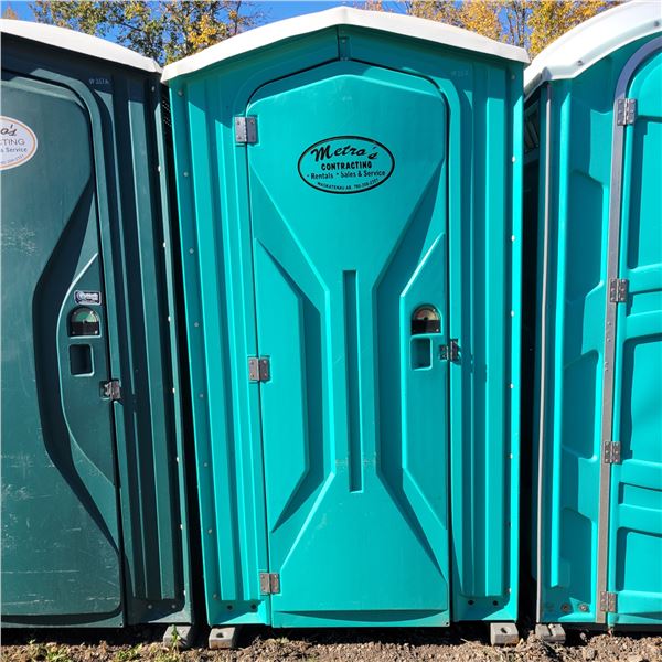 Porta Potty c/w hand sanitizer dispenser, urinal & TP dispenser
