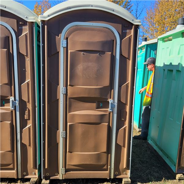 Porta Potty c/w hand sanitizer dispenser, urinal & TP dispenser