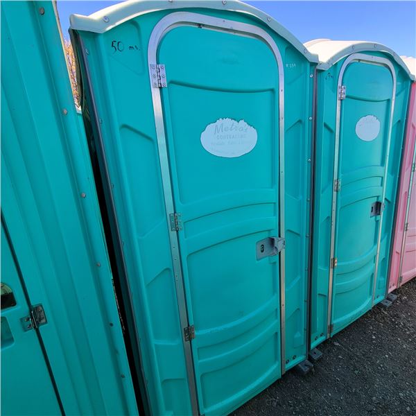 Porta Potty c/w hand sanitizer dispenser, urinal & TP dispenser