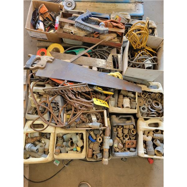 Plumbing fittings, saws & hand brooms