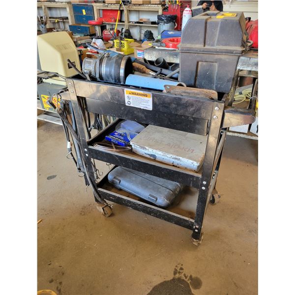 Rolling tool tray c/w misc. items