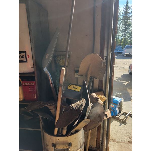 Misc. shovels, rakes, brooms etc.