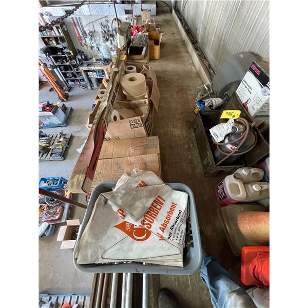 Toilet paper, paper towel, styrofoam cups & winter grill cover