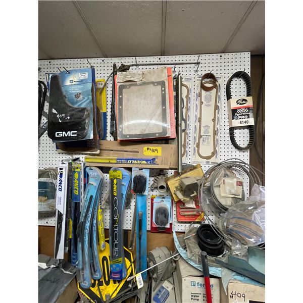 Contents floor to ceiling, water pumps, gaskets, wipers